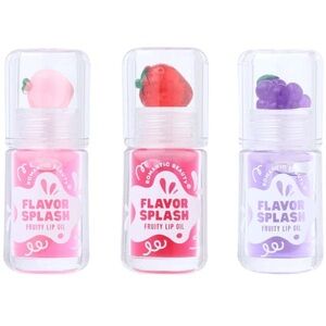 Flavor Splash Fruity Lip Oil Set - Pink, Red, Purple